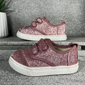 Toms Kids Tiny Cordones Cupsole Double Strap Sneakers Sparkle Size 6
